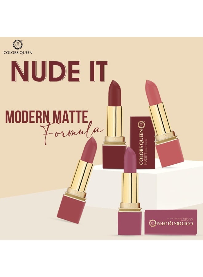 Colors Queen Nude It Creamy Matte Lipstick – 3.6g | Lightweight, Waterproof Lipstick for Women (04 - Coral Kiss) - Image 3